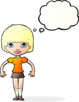 cartoon girl with thought bubble png