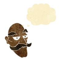 cartoon old man face with thought bubble png