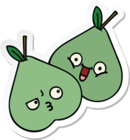 sticker of a cute cartoon green pears png