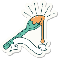 sticker of a tattoo style spoonful of honey png