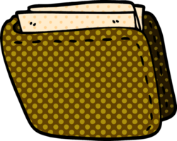 cartoon doodle old leather wallet png