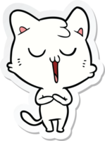 sticker of a cartoon cat singing png