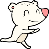 running polar bear cartoon png