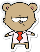 sticker of a bear boss cartoon png