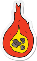 sticker of a cartoon fireball png