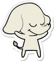 sticker of a cartoon smiling elephant png