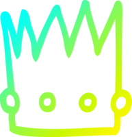 cold gradient line drawing of a cartoon crown png