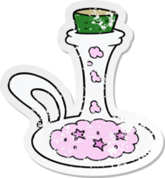 autocollant en détresse d'une potion magique de dessin animé png