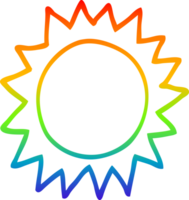 rainbow gradient line drawing of a cartoon sun png