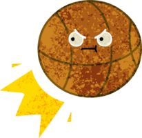 retro ilustração estilo desenho animado do uma basquetebol png