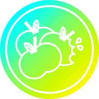 suculento maçãs circular ícone com legal gradiente terminar png