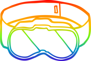 rainbow gradient line drawing of a cartoon goggles png