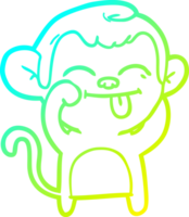 cold gradient line drawing of a funny cartoon monkey png