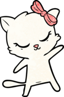 cute cartoon cat with bow png