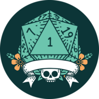 icon of natural one d20 dice roll png