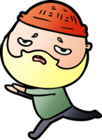 cartoon worried man with beard png