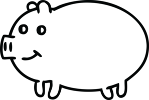 line drawing cartoon of a pig png