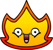 gradient shaded cartoon of a happy fire png