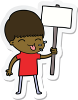 sticker of a happy cartoon boy png