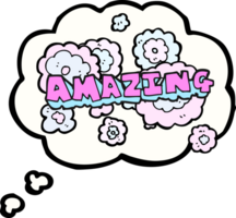 drawn thought bubble cartoon amazing word png