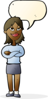 cartoon proud woman with speech bubble png