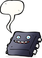 cartoon computer chip with speech bubble png