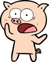 dessin animé cochon criant png