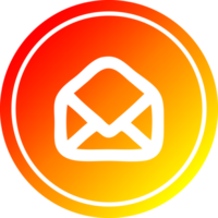 enveloppe lettre circulaire icône avec chaud pente terminer png
