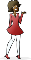 cartoon pretty woman in dress png