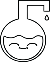 line drawing cartoon of a science experiment png