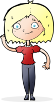 Cartoon-Frau winkt png