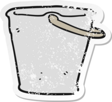 retro distressed sticker of a cartoon bucket png