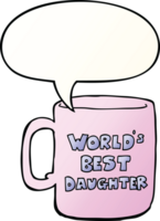 worlds best daughter mug with speech bubble in smooth gradient style png