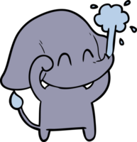 carino cartone animato elefante schizzare acqua png