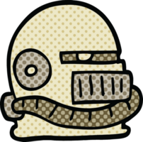 comico libro stile cartone animato futuristico casco png