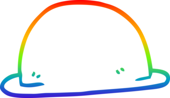 rainbow gradient line drawing of a cartoon hat png