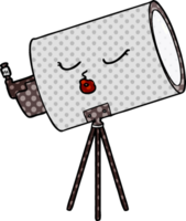 telescopio de dibujos animados con cara png