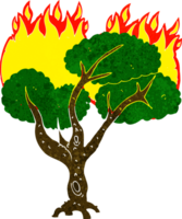 albero in fiamme dei cartoni animati png