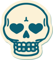 sticker of tattoo in traditional style of a skull png