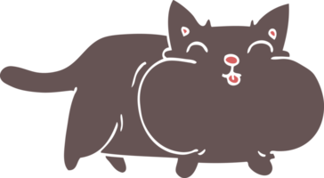 tecknad doodle fet katt png