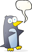 getrokken toespraak bubbel tekenfilm pinguïn png