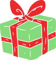 flat color style cartoon wrapped gift png