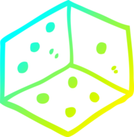 cold gradient line drawing of a cartoon tattoo dice symbol png