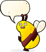 abeille drôle de bande dessinée avec bulle de dialogue png