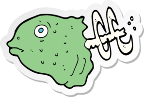 sticker of a cartoon fish head png