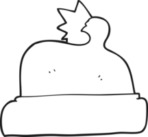 drawn black and white cartoon christmas hat png