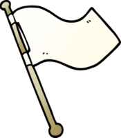 dessin animé doodle drapeau blanc agitant png