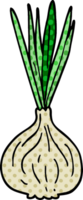 cartoon doodle sprouting onion png