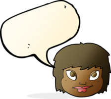 cartoon female face with speech bubble png