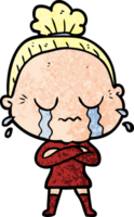 cartoon crying old lady png